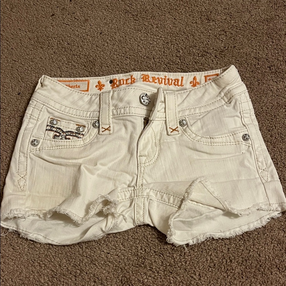 Rock Revival White Jean Shorts (view back)